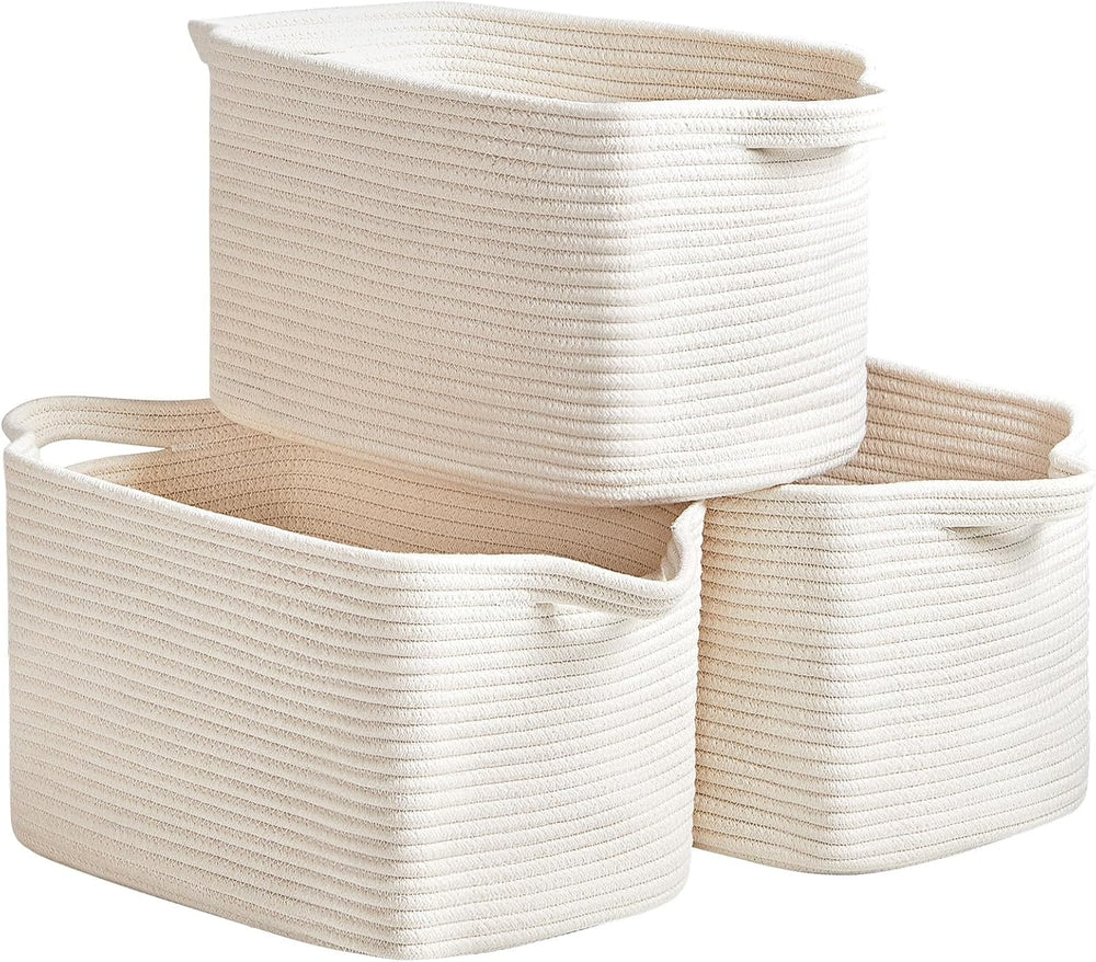 Cotton Rope Storage Basket 15"x10"x9" – Fabric Storage Bins