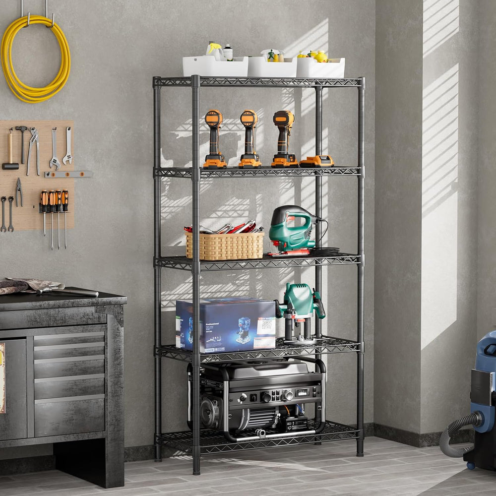 SINGAYE Shelf Closet Wire Shelving:Adjustable Metal Unit for Laundry Room Org...