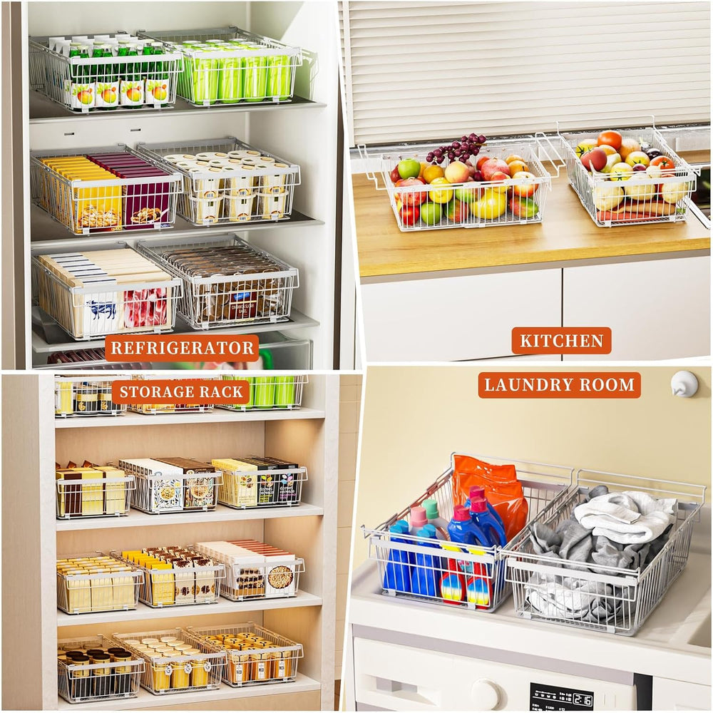 Hanging Freezer Organizer Bins for 5 to 20 Cu.Ft,Leak-Proof Bottom,2Pack