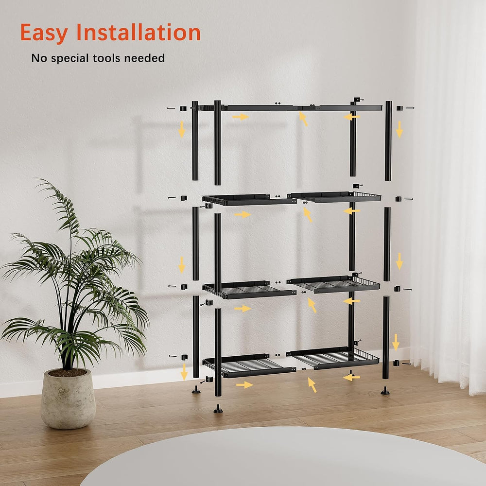 VETALLO 4 Tier Wire Shelving,Metal Shelves (32.0" W x 12.0" D x 47....