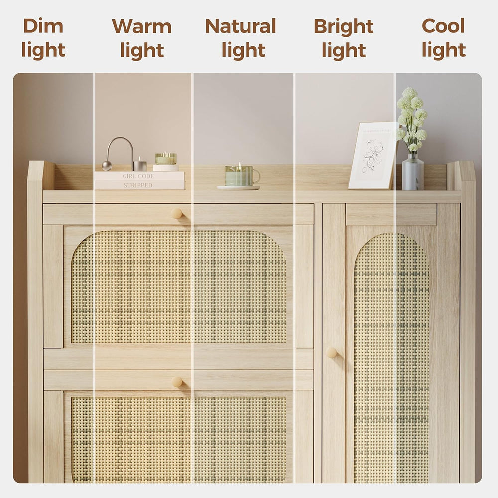 Mericonia Shoe Cabinet Storage for Entryway with 2 Flip Drawers(3-Tier), Ratt...