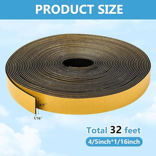 Black Weather Stripping Door Seal Strip, Strong Adhesive, Lightproof, Soundproof - Image 2