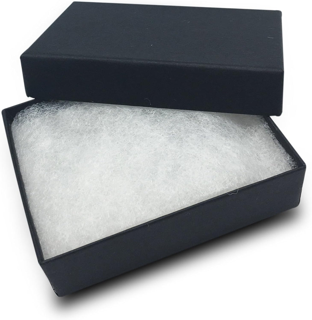 TheDisplayGuys 100 Cardboard Jewelry Gift Boxes with Inserts - Matte Black
