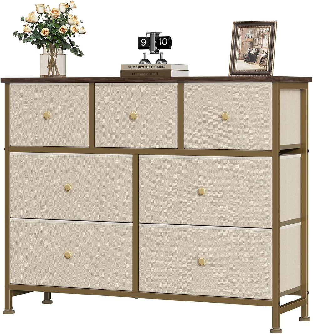 OLIXIS 7 Drawer Fabric Dresser, Storage Tower for Bedroom and Closet