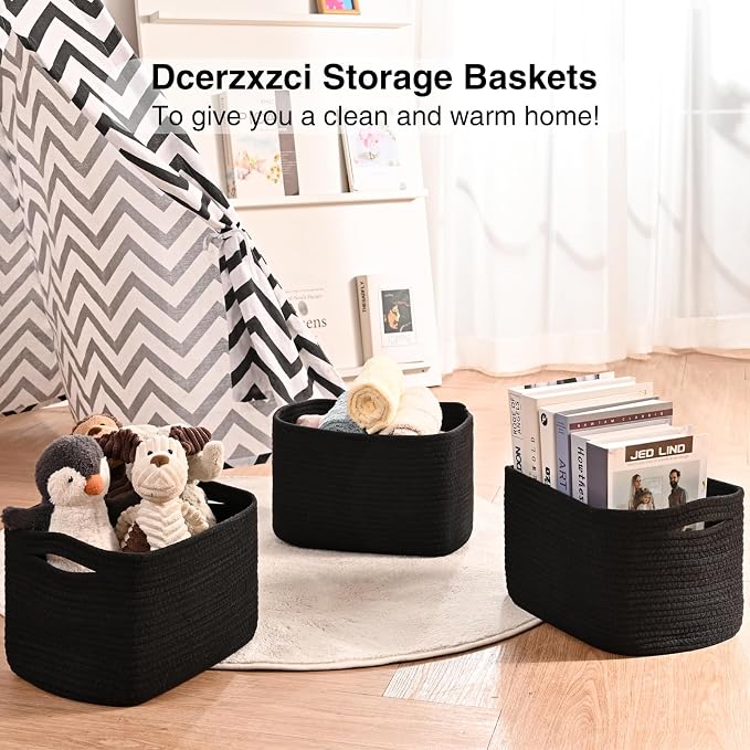 Small Storage Baskets for Organizing Shelves, Cotton Rope Basket for Storage - Image 6