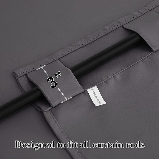 RYB HOME Blackout Curtains 80 inches Long Thermal Insulating Large Window - Image 2