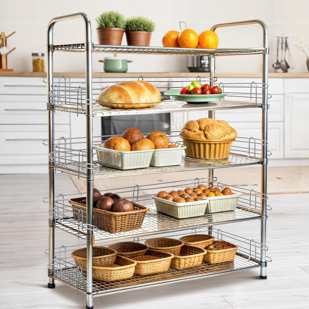 MorningRo 6 Pcs Silver Chrome Wire Shelf Ledge, 18" L x 4" H