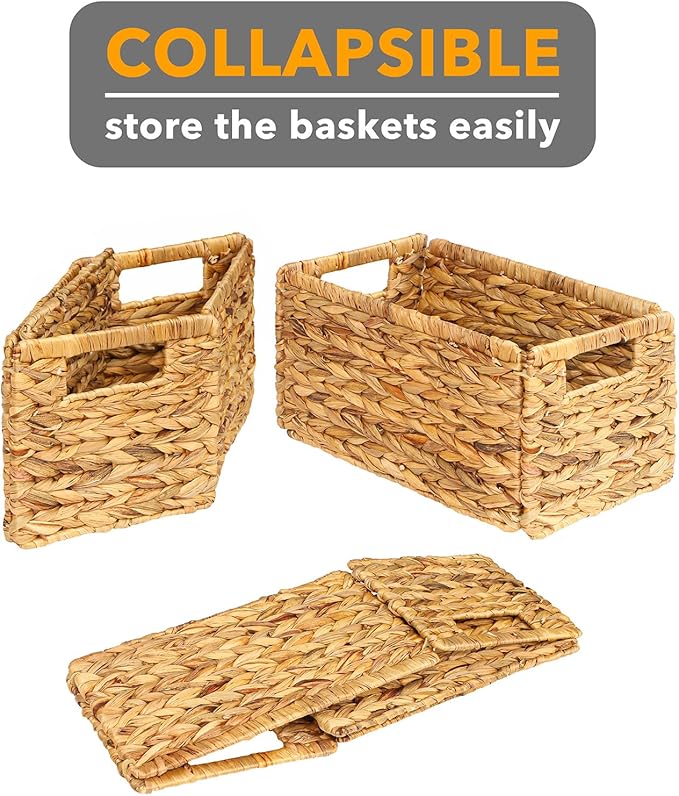SpaceAid 4 Pack Wicker Basket, Storage Baskets - Image 7