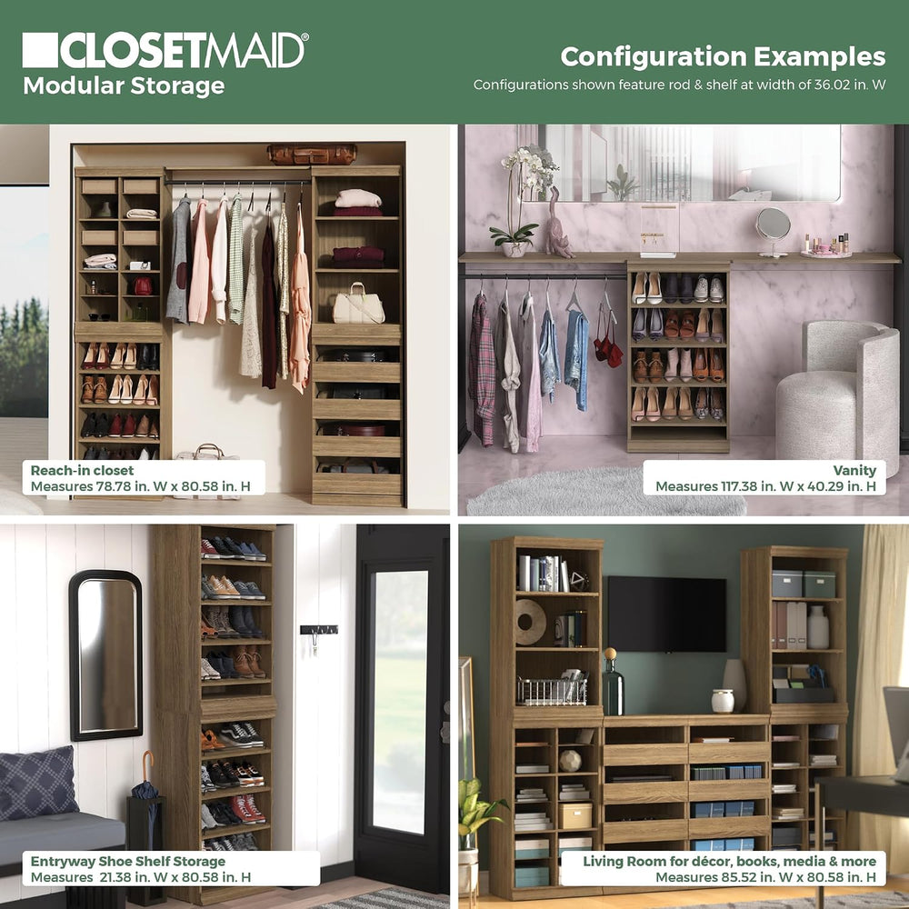 ClosetMaid Modular Storage Stackable Shoe Shelf Unit, Sand