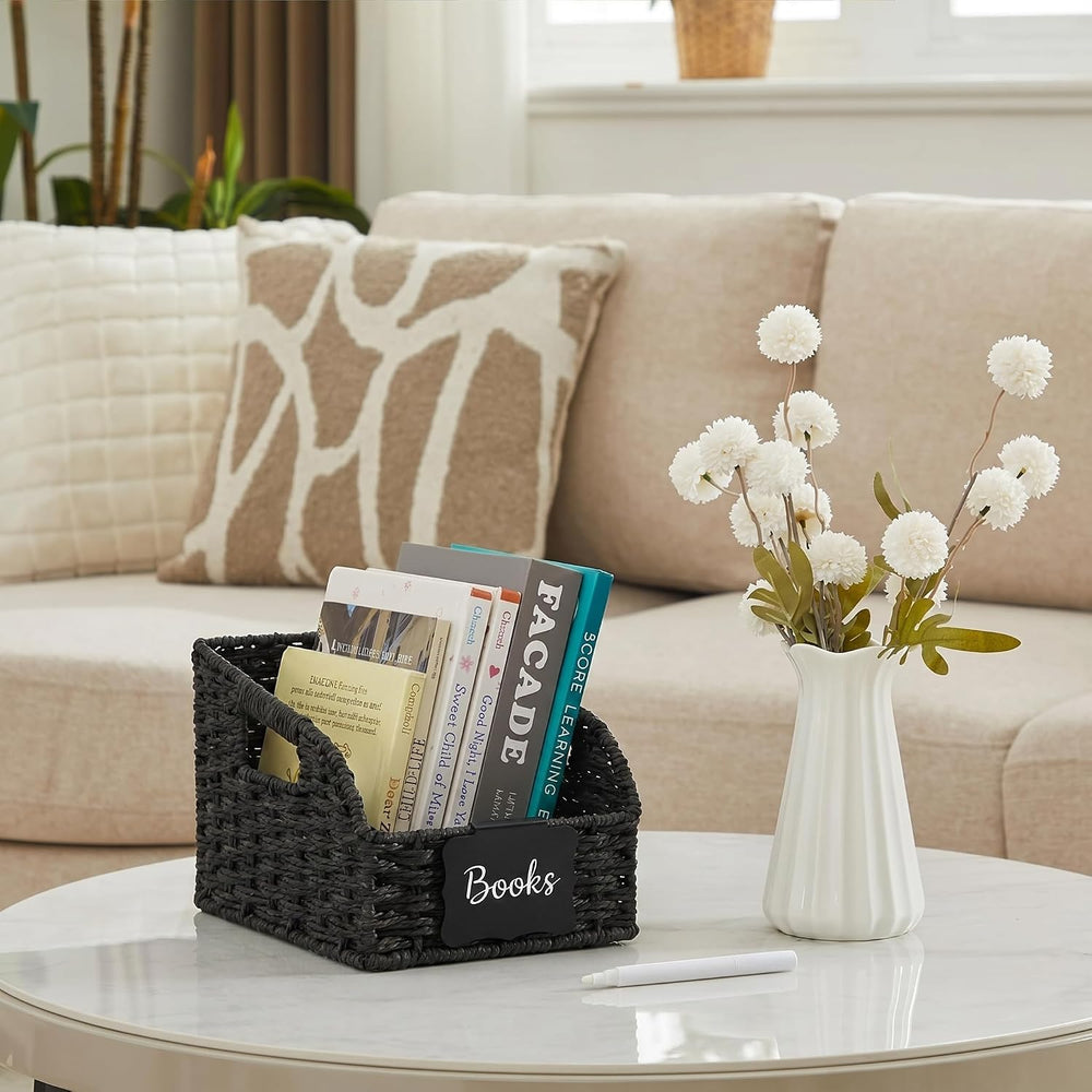 Pantry Baskets for Organizing,Wicker Storage organizers,3Pack,Black