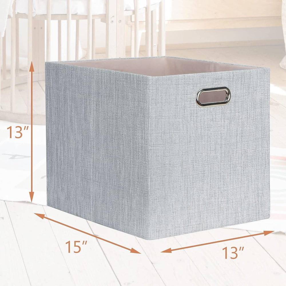 Posprica 13x15x13in Collapsible Storage Bins, Fabric Foldable Cube Storage Bo...