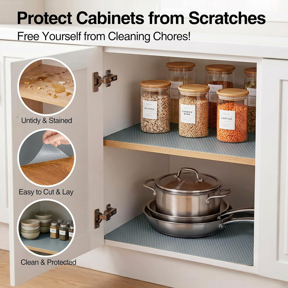 FLPMIX Kitchen Cabinet Shelf Liner: 19"W x 300"L Waterproof Under S...