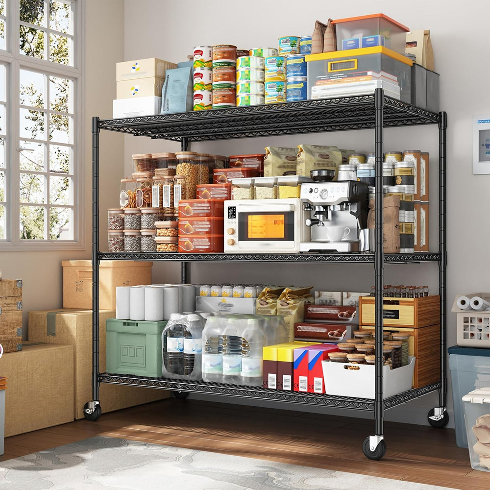 DurayLoly 1500LBS Wire Shelving Unit, 3-Tier Adjustable Garage Rack