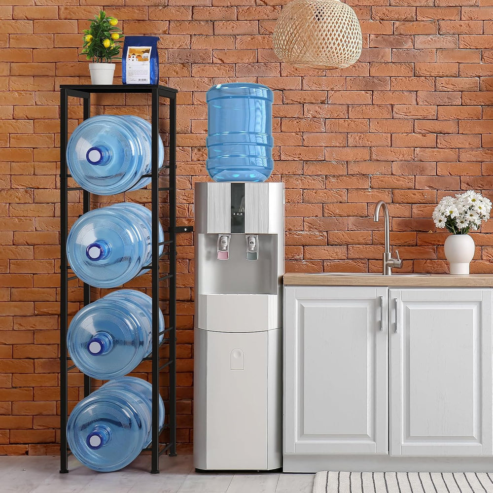 smusei 5 Gallon Water Jug Holder Heavy Duty 4 Tier Water Bottle Holder with S...