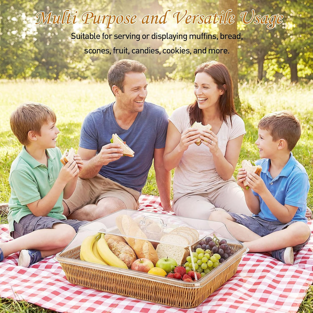Ziliny 2 Set Wicker Bread Basket forServing, 17.72" X 13.78"