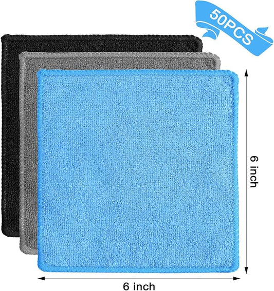 Tanlade Microfiber Cleaning Cloth 6"x6" Cleaning Rags Reasonable Kitchen Towels - Image 2
