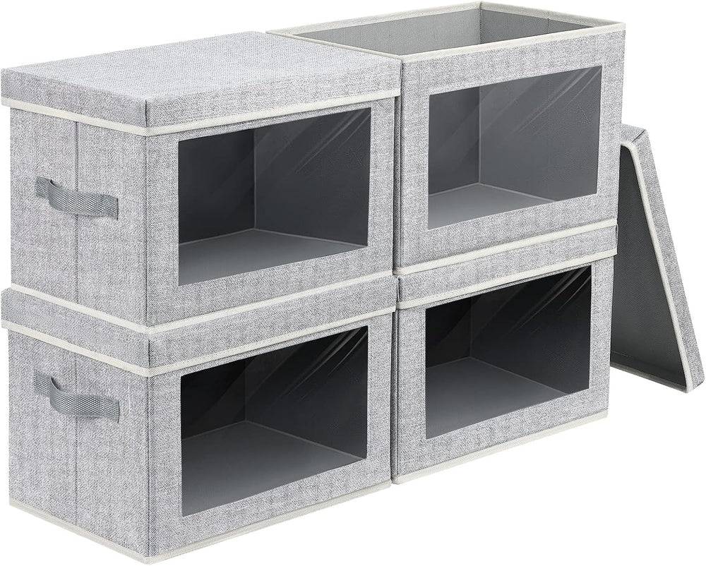 Homsorout Fabric Storage Bins with Lids, Large Storage Cubes with Window, Fab...