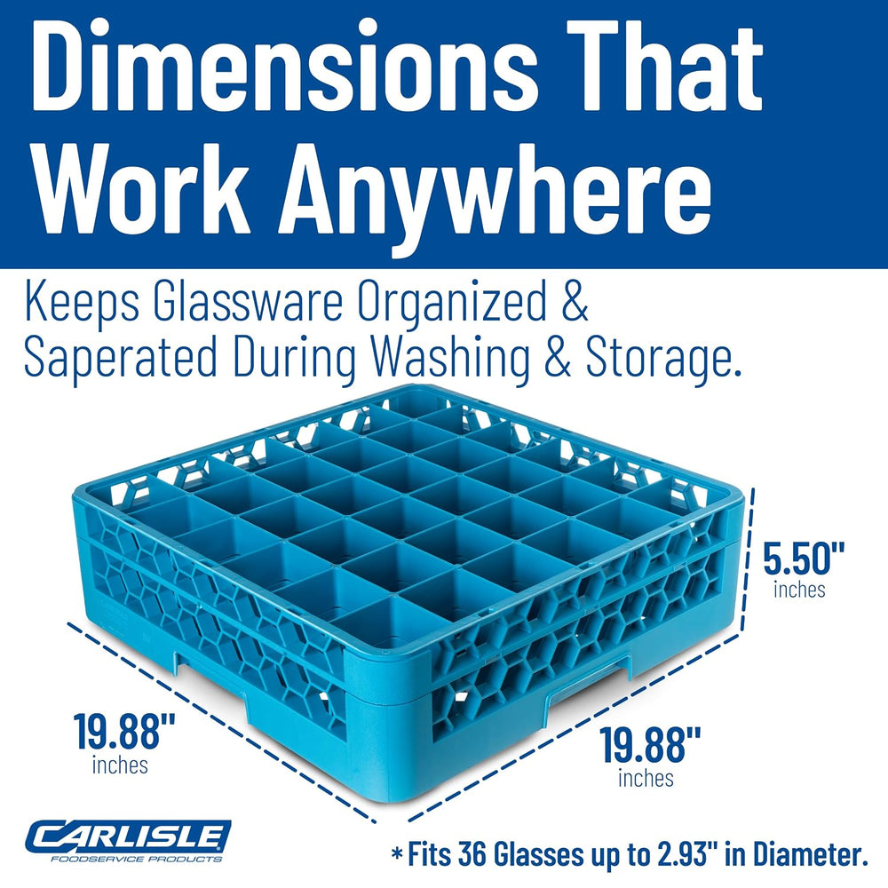 Carlisle FoodService Products 36 Compartment Glass Racks with 1 Extender - Fi...