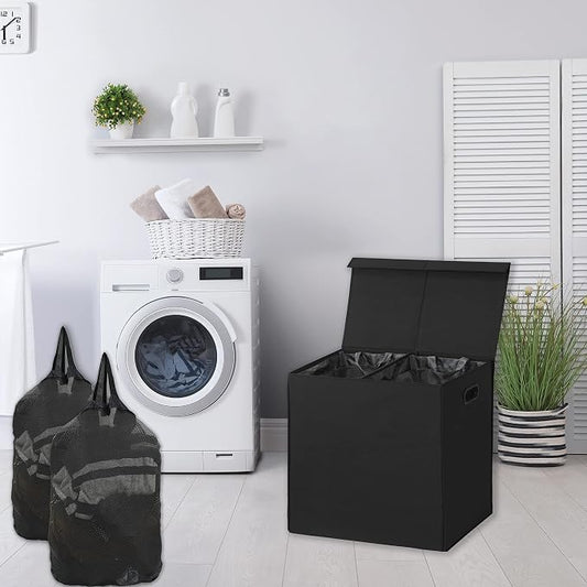 Simple Houseware Double Laundry Hamper - Image 2