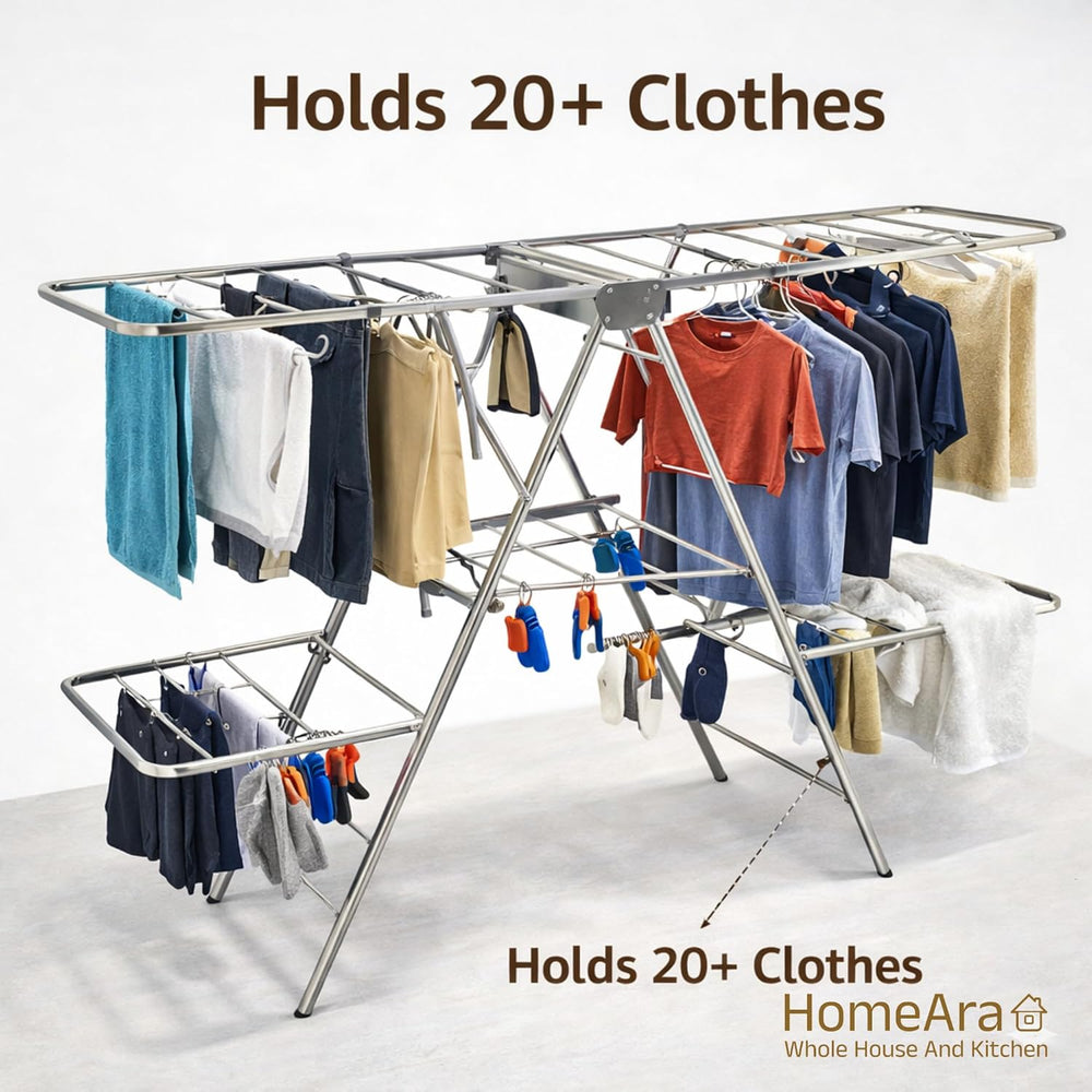 Stainless Steel Cloth Dryer Stand Design for Efficient Drying Space-Saving Fo...