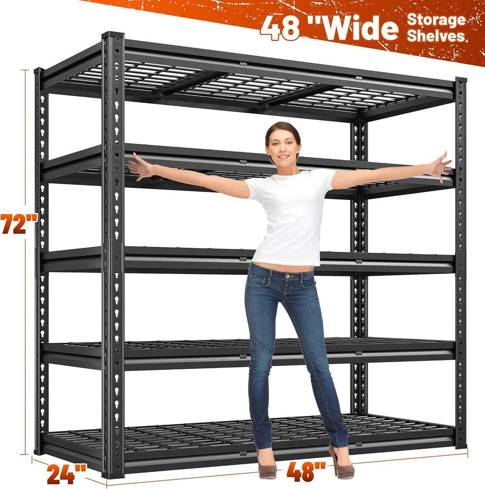 REIBII 48‘’W Garage Shelving,Adjustable Reinforcing Wire Mesh for Basement