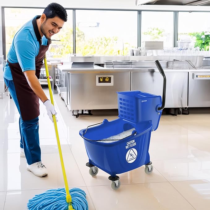 Dryser Commercial Side Press Wringer Combo Mop Bucket, 33 Quart - Image 7