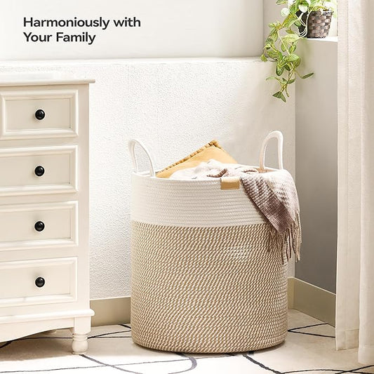80L Laundry Hamper Basket, Baby Nursery Woven Storage Basket - Image 2