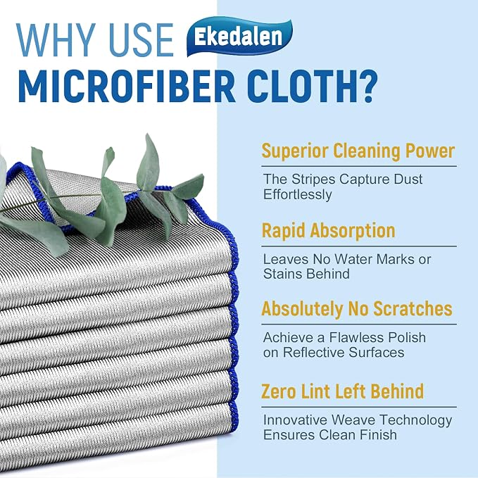 Microfiber Cleaning Cloth Polishing Glass Cleaner Absorbent Kitchen Towel Quick - Image 8
