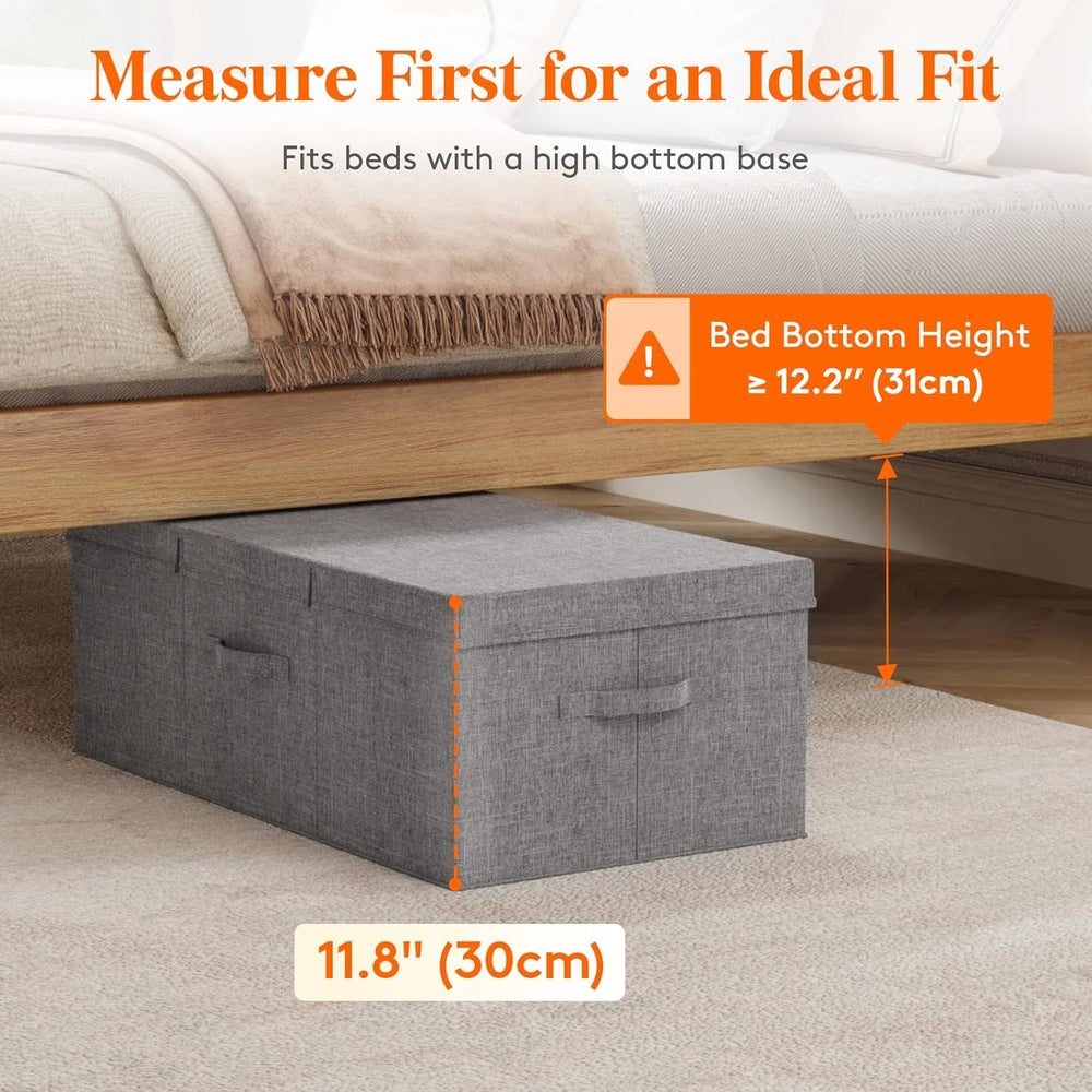 Lifewit 100L Under Bed Storage Containers, 11.8 Inch Tall Underbed Clothes St...