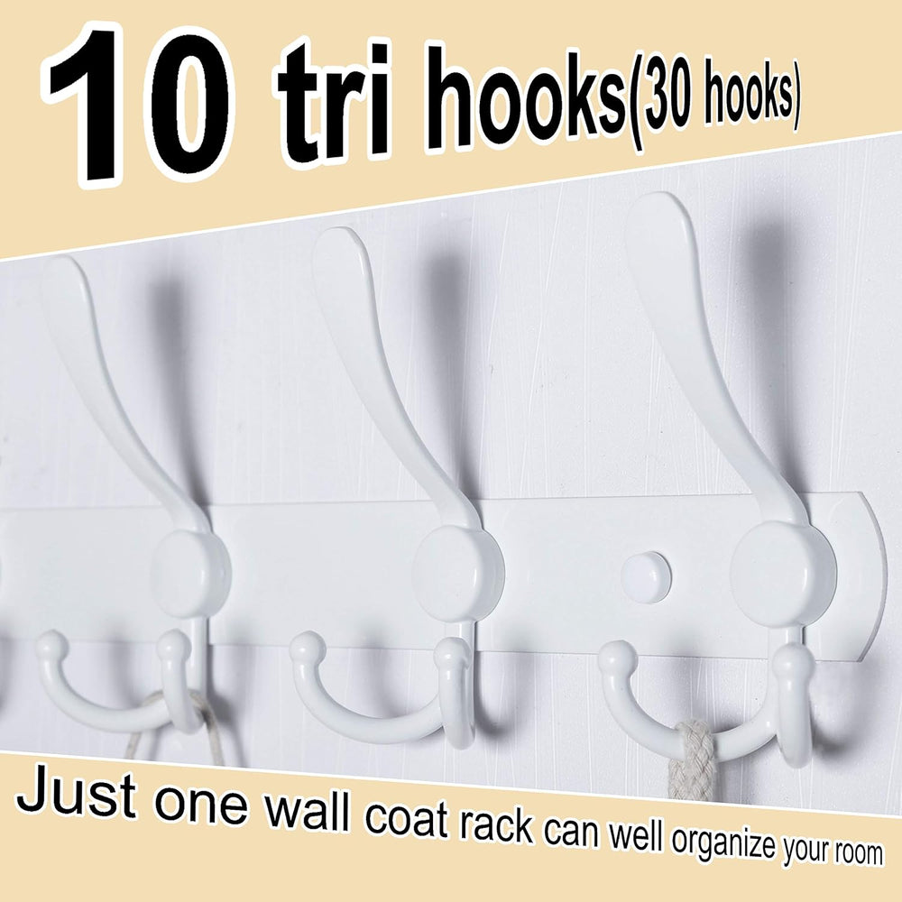 WEBI Coat Rack Wall Mount,37 5/8" Long,10 Hooks,Coat Hooks Wall Mounted,...