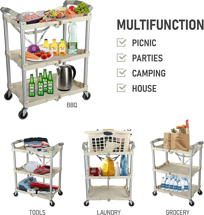 Olympia Tools 89-351 Pack-N-Roll Folding Collapsible Service Cart, 150LB - Image 7