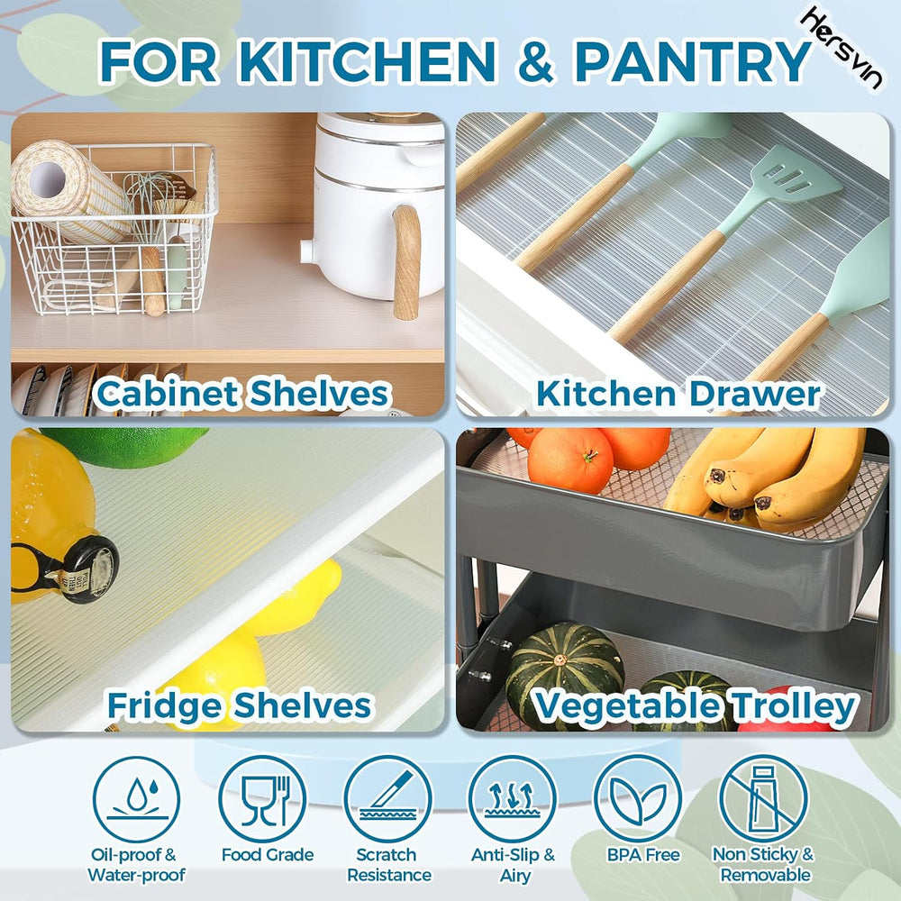 Hersvin Shelf Liners 28 in x 20 ft EVA Drawer Mats, Non-Adhesive Cupboard Pro...