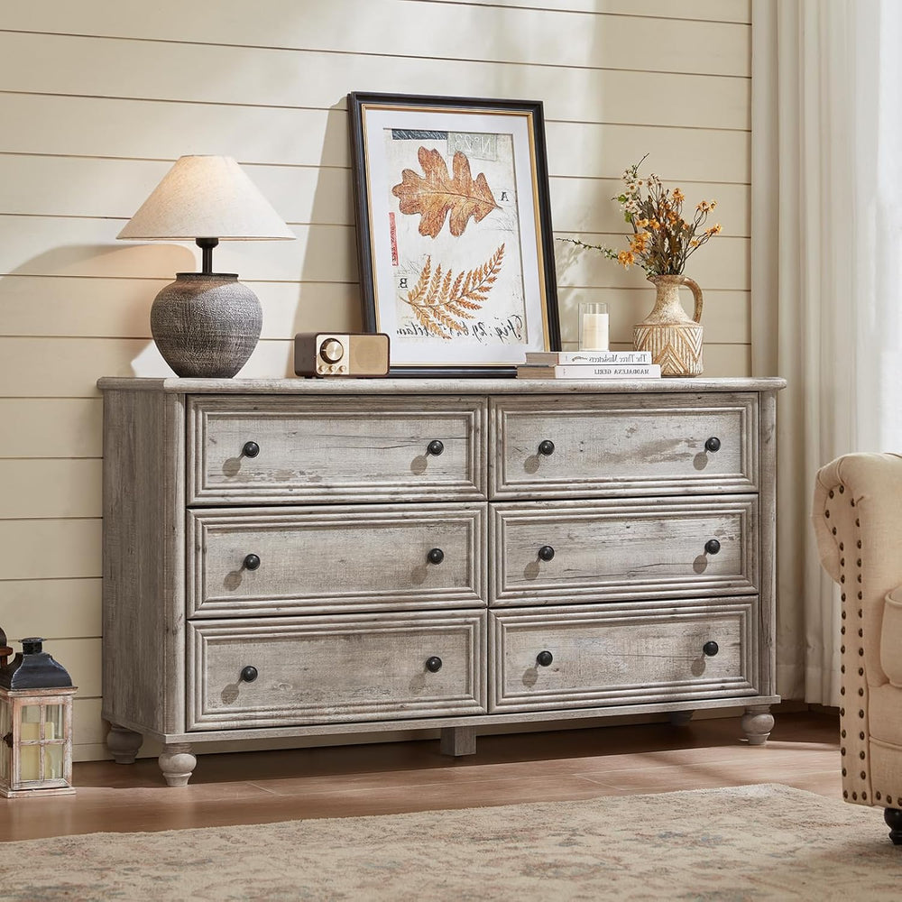 Farmhouse Dressers & Night Stand Set of 3, Wood 54'' Wide Dresser...