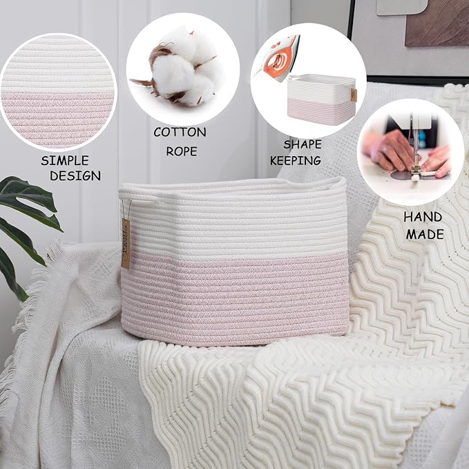 COMFY-HOMI 3PACK Cotton Rope Square baske - Image 6