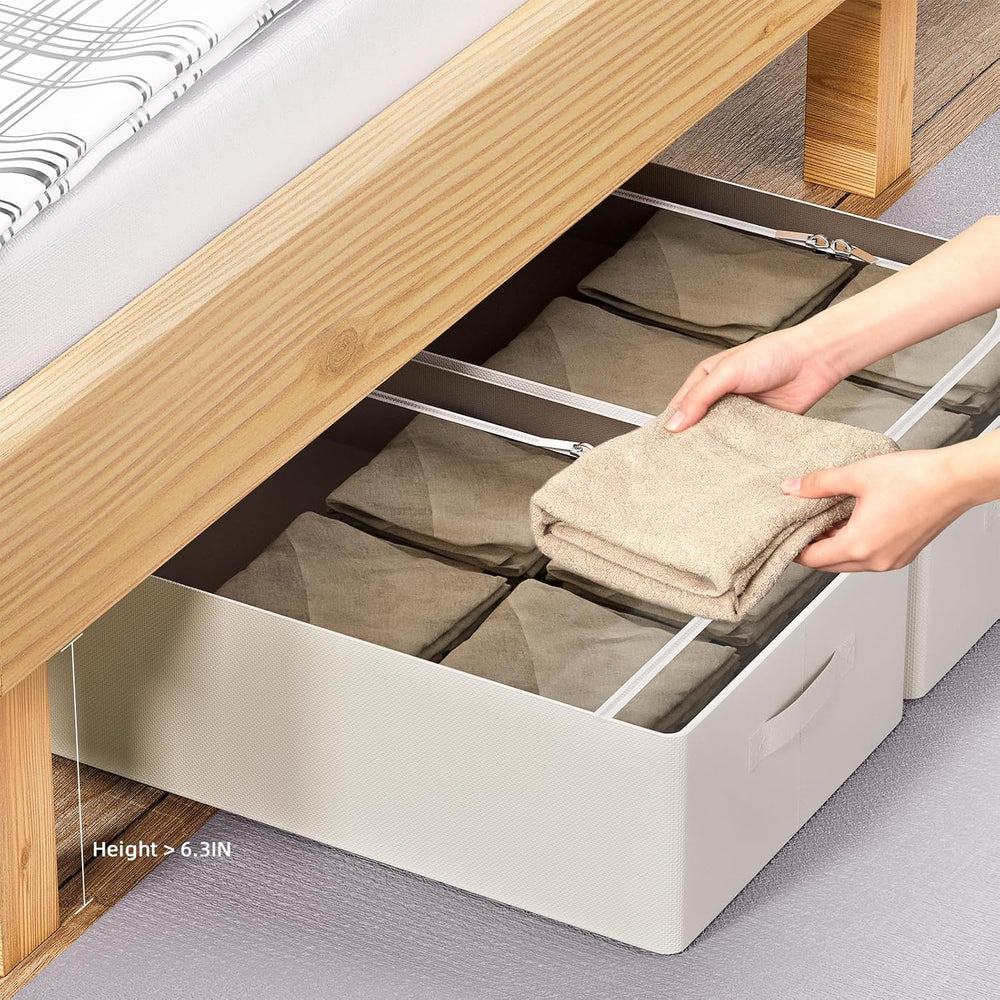 CYhom Under Bed Storage Bins Frame Storage Box Oxford Fabric Sturdy Underbed ...