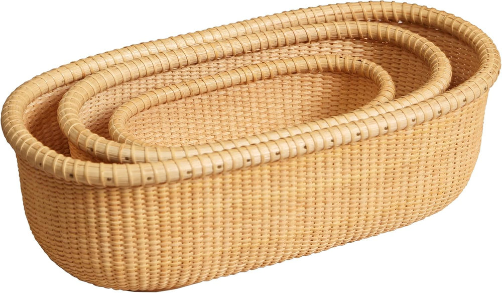Nantucket Nested Party Baskets Tea Fruit Basket Handicraft Storage Basket Des...