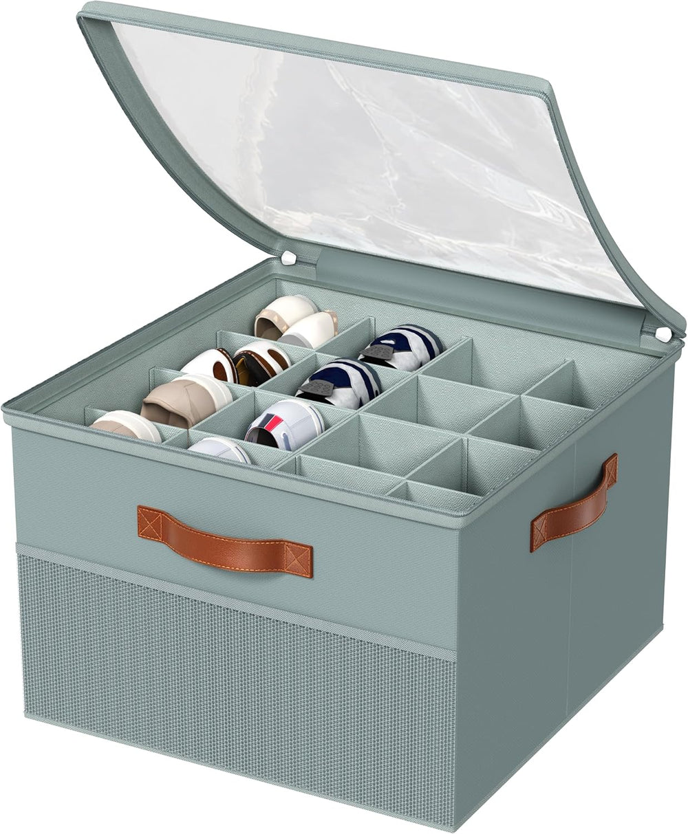 Shoe Organizer for Closet,2 Pack Foldable Shoe Storage Organizer Box Bin with...
