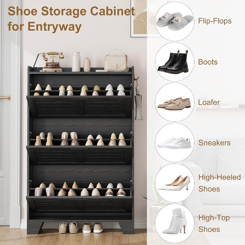 IDEALHOSUE Shoe Cabinet Storage for Entryway, Slim Shoe Storage Cabinet with ...
