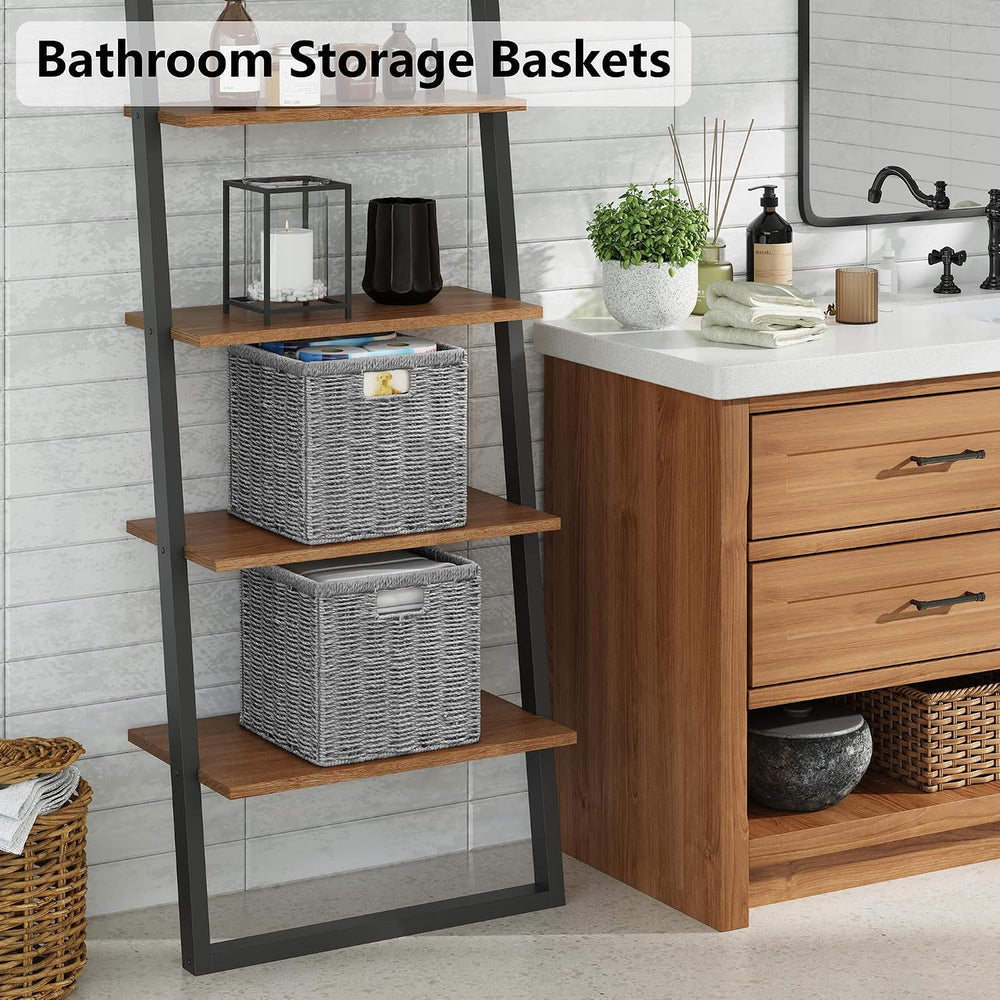 Vagusicc 13 inch Wicker Storage Basket, Set of 2 Handwoven Wicker Baskets for...