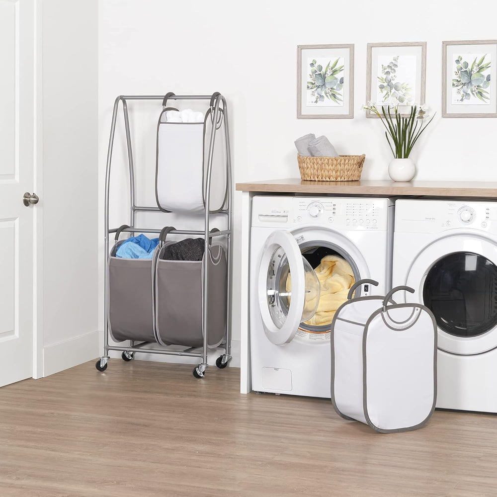 Neatfreak - 2 Tier Vertical Rolling Laundry Cart - Rolling Storage Cart On Wh...