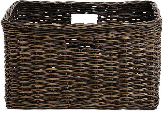The Basket Lady Tall Rectangular Wicker Storage Basket, 20 in L x 13 in W x 11 - Image 2