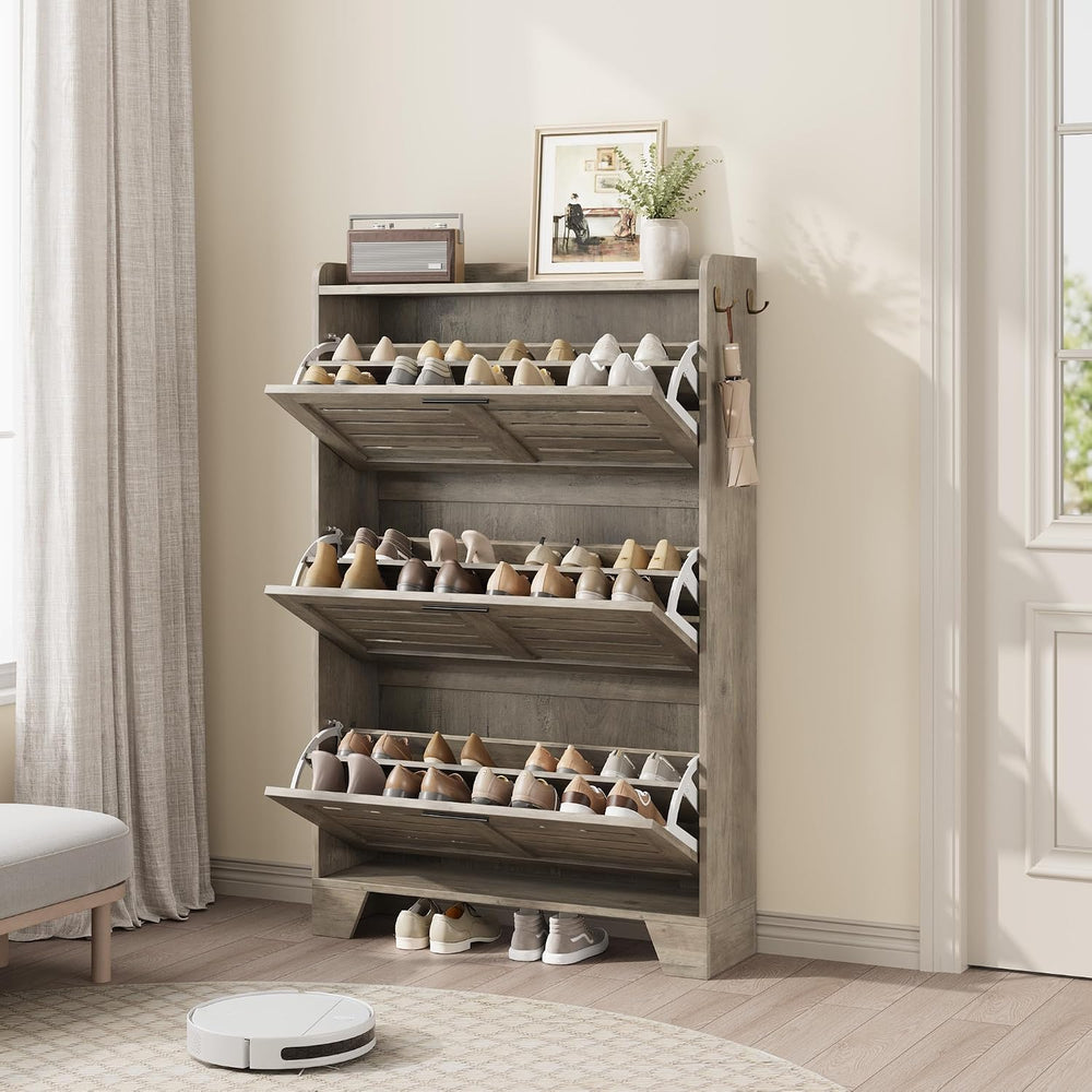 IDEALHOSUE Shoe Cabinet Storage for Entryway, Slim Shoe Storage Cabinet with ...