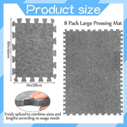 Ziliny 8 Pack Large Wool Pressing Mat 22" x 63" Wool Ironing Mat Felted - Image 2