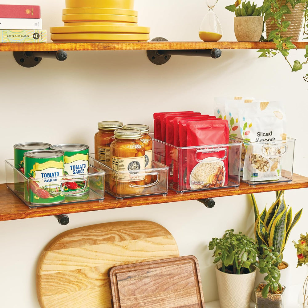 iDesign Stackable Pantry Bins with Handles, 4 Different Sizes, 4 Pack, Clear,...
