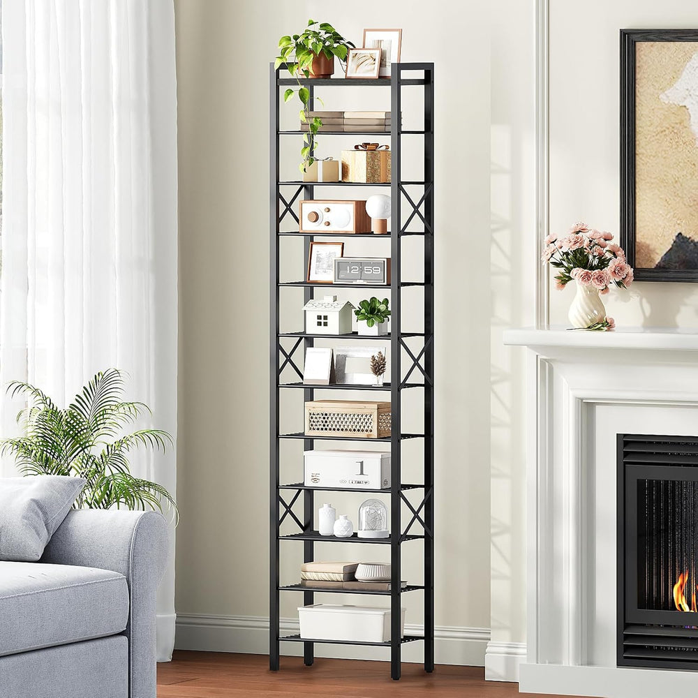 YATINEY 12-Tier Narrow Shoe Rack, Tall Shoe Rack for 12-24 Pairs, Slim Shoe S...