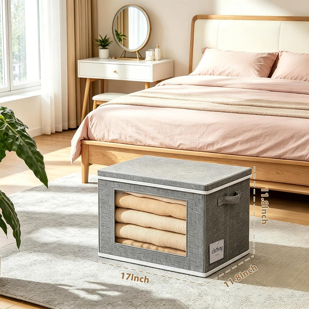 Fabric Storage Bins with Lids, Foldable Decorative Storage Box