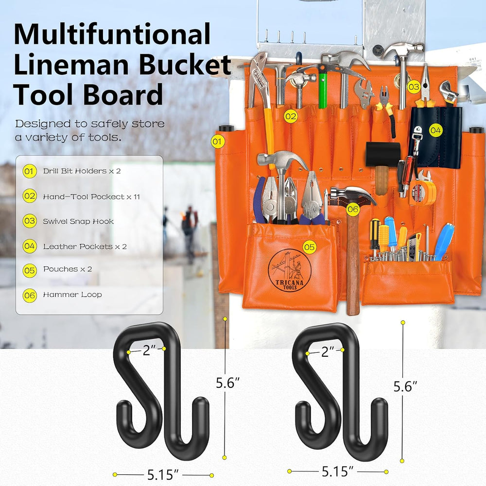 Lineman Tool Board, Aerial Apron, Bucket Truck Tools Organizer with Over 16 P...
