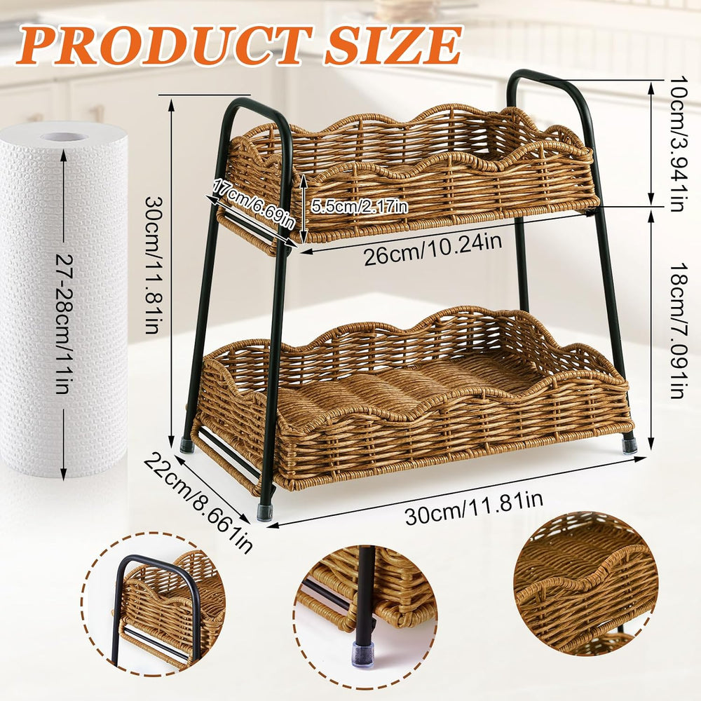Geelin 2 Tier Stackable Cabinet Organizer Shelves for Kitchen Counter