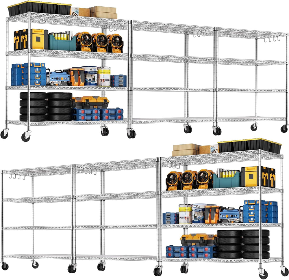 PrimeZone 4 Tier NSF Steel 55.5" Wx24 Dx76 H Wire Shelving 2400lbs