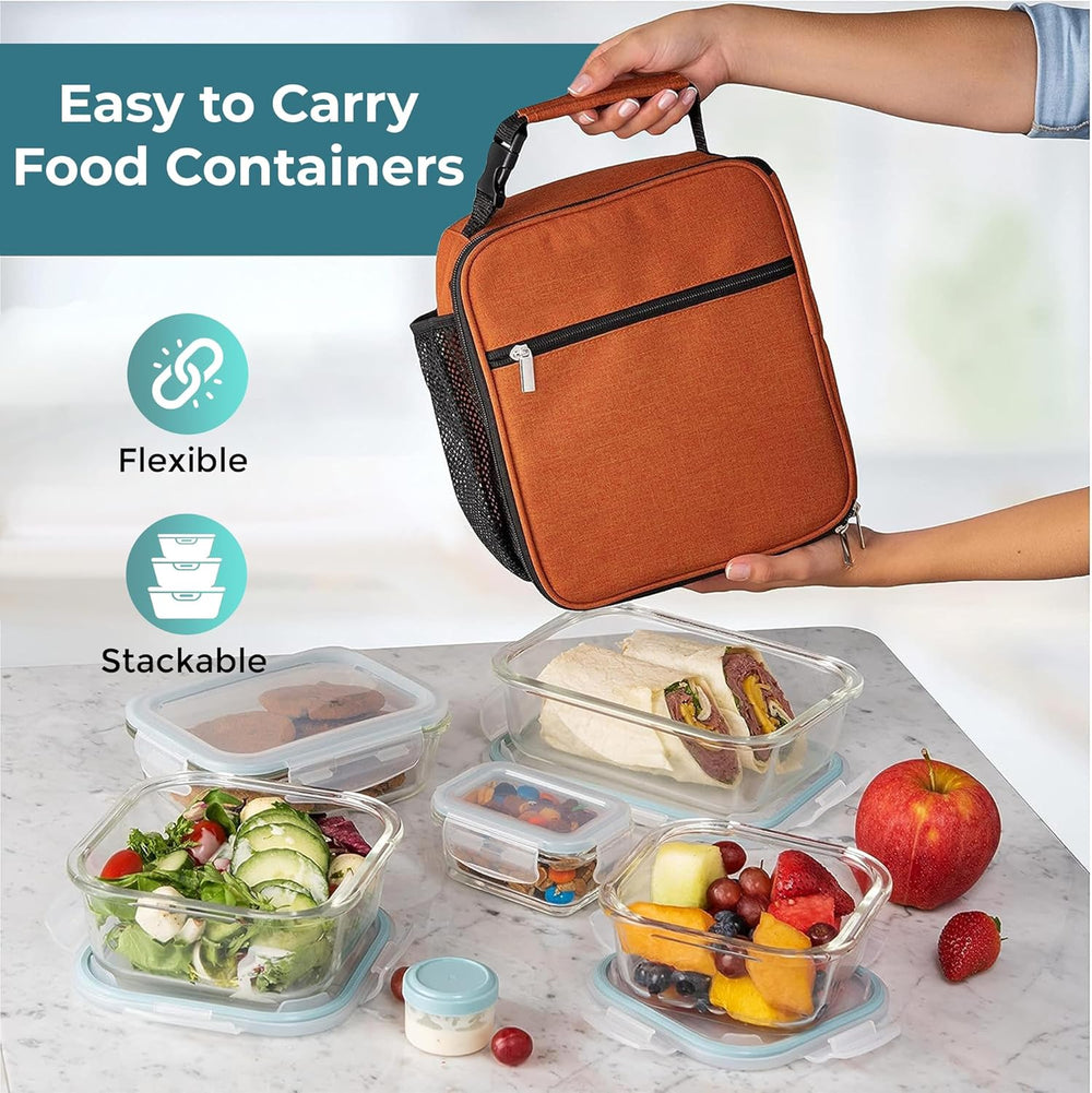 Razab 35 Pc Set Glass Food Storage Containers with Lids - Meal Prep Airtight ...
